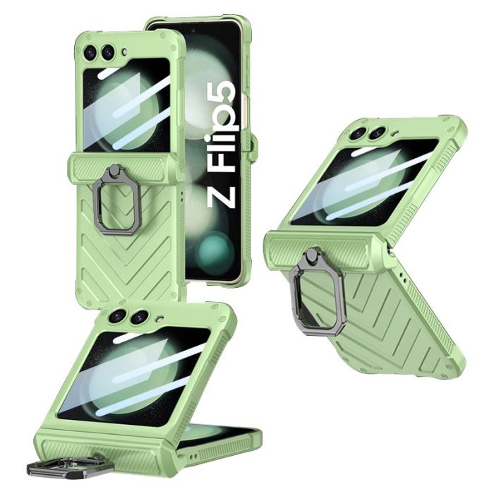 GKK - GKK Samsung Galaxy Z Flip5 Fodral PC med Metal Hook - Matcha Green