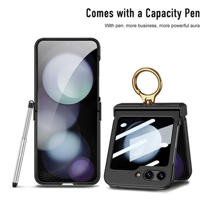 GKK - GKK Samsung Galaxy Z Flip5 Fodral PC med Skärmskydd - Grön