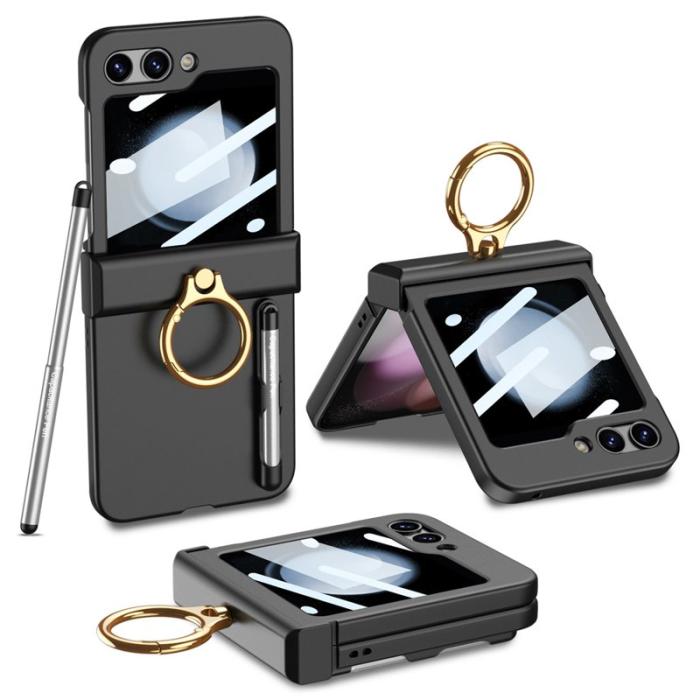 GKK - GKK Samsung Galaxy Z Flip5 Fodral PC med Skärmskydd - Svart