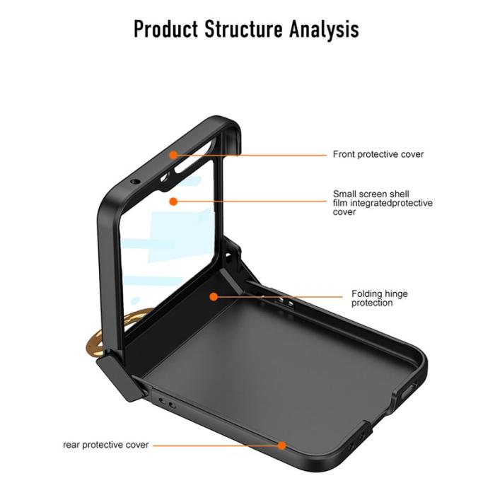 GKK - GKK Samsung Galaxy Z Flip5 Fodral PC med Skärmskydd - Svart