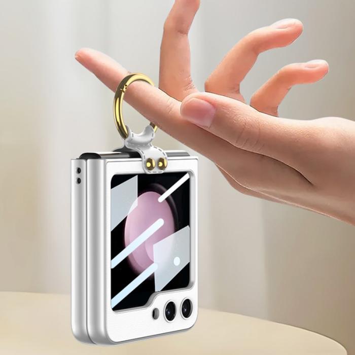 GKK - GKK Samsung Galaxy Z Flip5 Fodral PU Läder - Pink