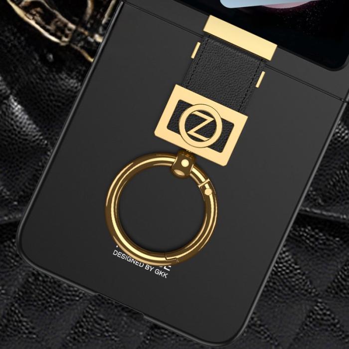 GKK - GKK Samsung Galaxy Z Flip5 Fodral Ring Holder Hård PC - Rosa