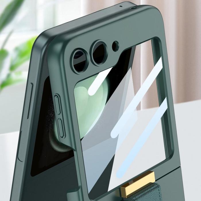 GKK - GKK Samsung Galaxy Z Flip5 Fodral Ring Holder Hård PC - Svart