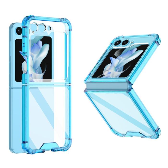 GKK - GKK Samsung Galaxy Z Flip5 Fodral Soft TPU - Transparent Blå