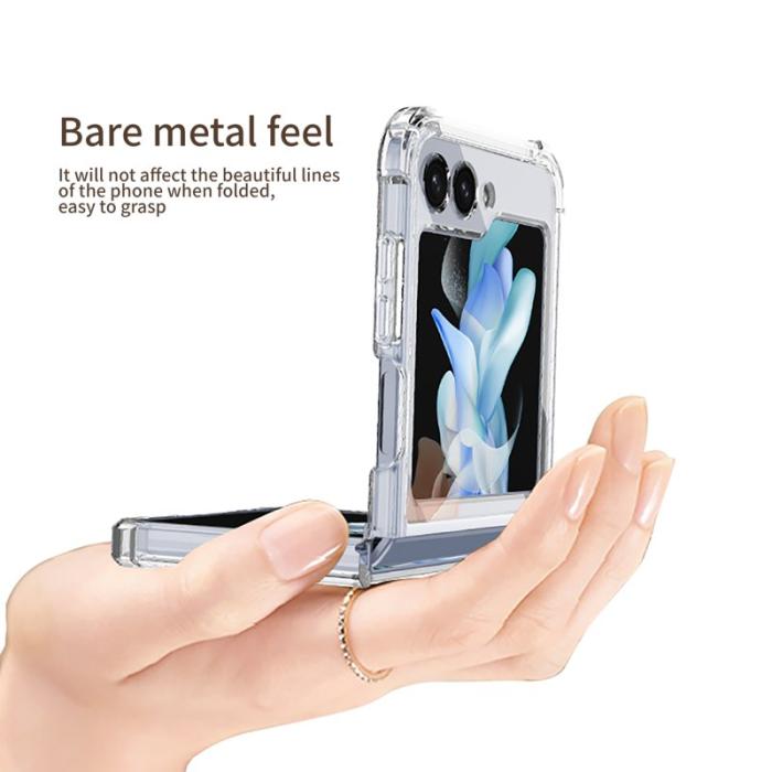 GKK - GKK Samsung Galaxy Z Flip5 Fodral Soft TPU - Transparent Blå