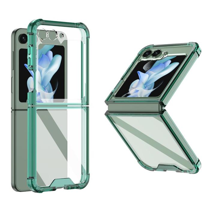 GKK - GKK Samsung Galaxy Z Flip5 Fodral Soft TPU - Transparent Grön