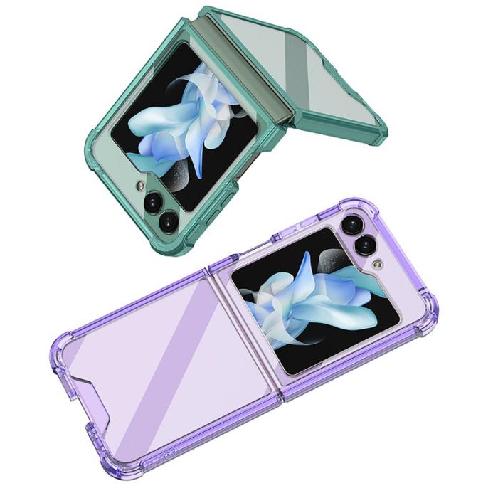 GKK - GKK Samsung Galaxy Z Flip5 Fodral Soft TPU - Transparent Grön