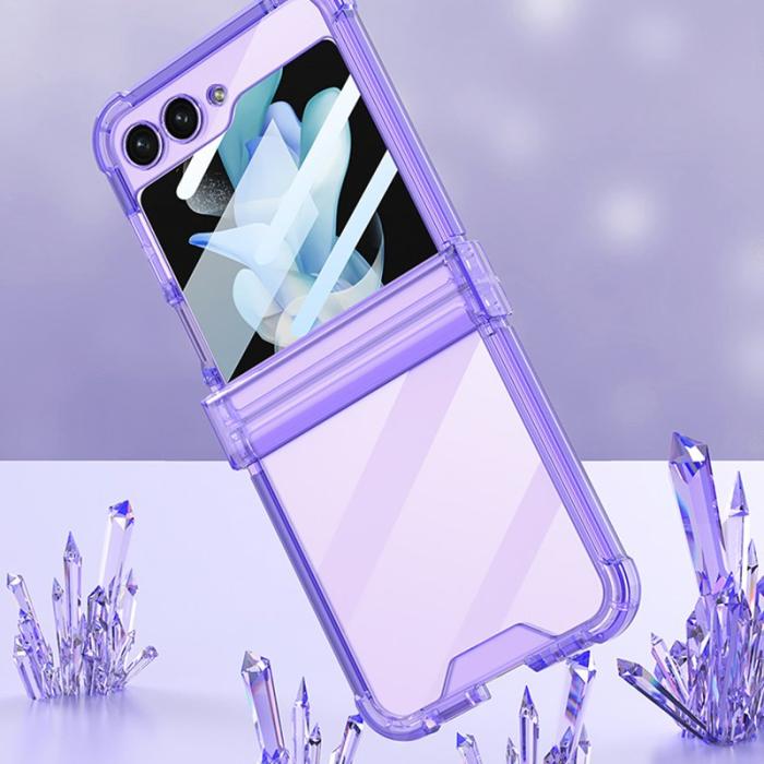 GKK - GKK Samsung Galaxy Z Flip5 Fodral TPU med Härdat Glas - Transparent