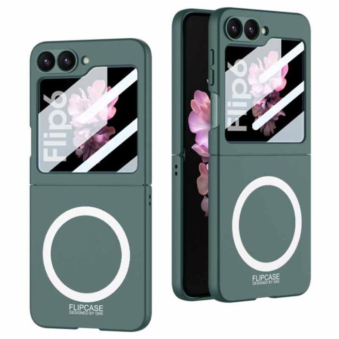 GKK - GKK Samsung Galaxy Z Flip7 FE Fodral PC med Skärmskydd - Grön