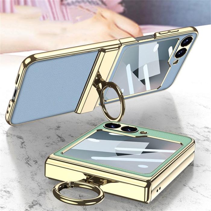 GKK - GKK Samsung Galaxy Z Flip7 FE Fodral PC+PU - Gul