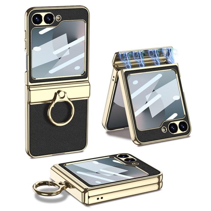 GKK - GKK Samsung Galaxy Z Flip7 FE Fodral PC+PU Kickstand - Svart