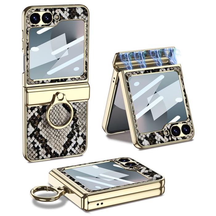 GKK - GKK Samsung Galaxy Z Flip7 FE Fodral PU+PC - Python Textur