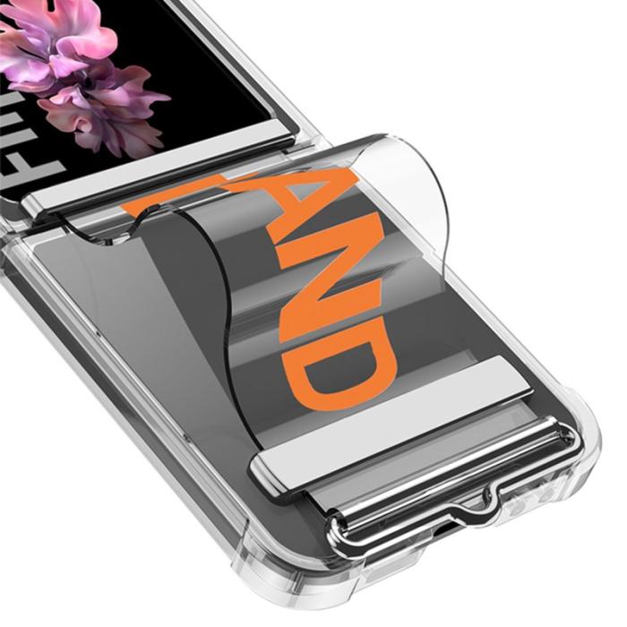 GKK - GKK Samsung Galaxy Z Flip7 FE Fodral Strap Kickstand - Transparent Grön