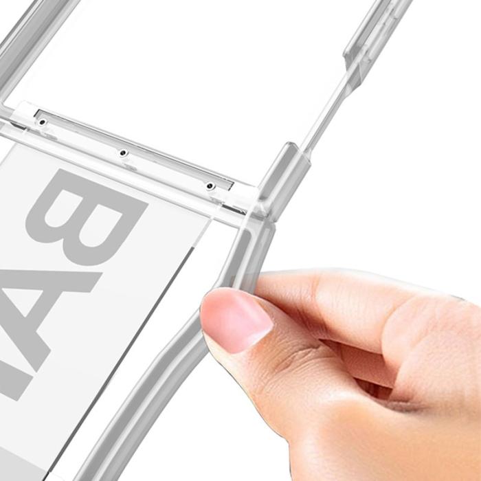 GKK - GKK Samsung Galaxy Z Flip7 FE Fodral Strap Kickstand - Transparent Pink