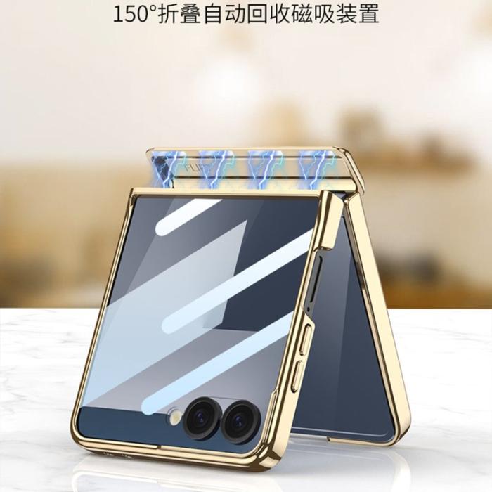 GKK - GKK Samsung Galaxy Z Flip7 Fodral Kickstand PU PC - Gul