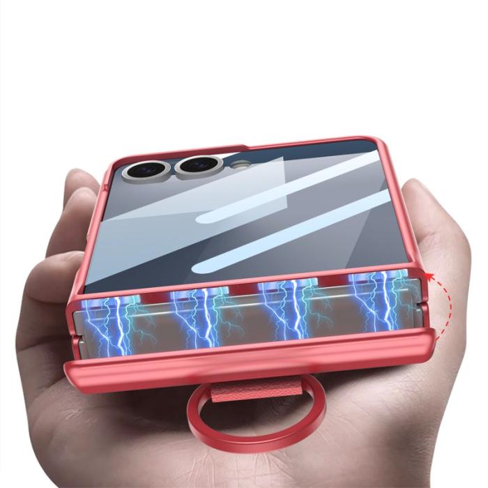 GKK - GKK Samsung Galaxy Z Flip7 Fodral Magnetisk Hinge PC - Coral