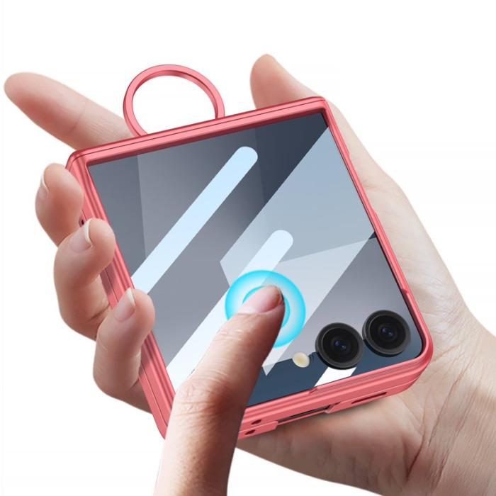 GKK - GKK Samsung Galaxy Z Flip7 Fodral Magnetisk Hinge PC - Coral