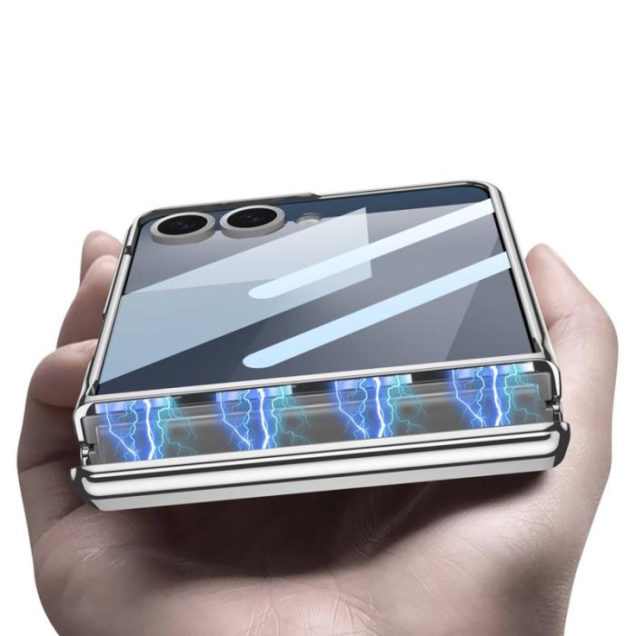 GKK - GKK Samsung Galaxy Z Flip7 Fodral Magnetisk Hinge Skydd PC - Blå