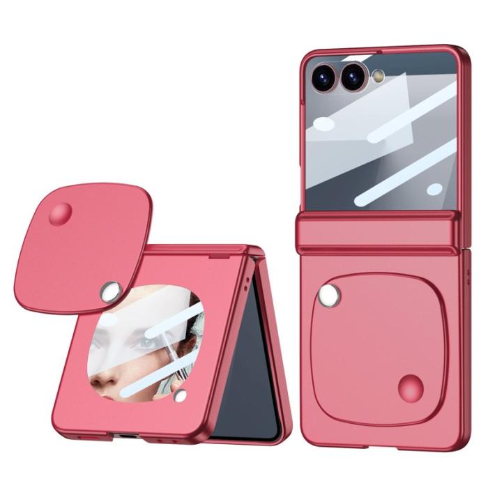 GKK - GKK Samsung Galaxy Z Flip7 Fodral - PC Tempered Glass - Coral