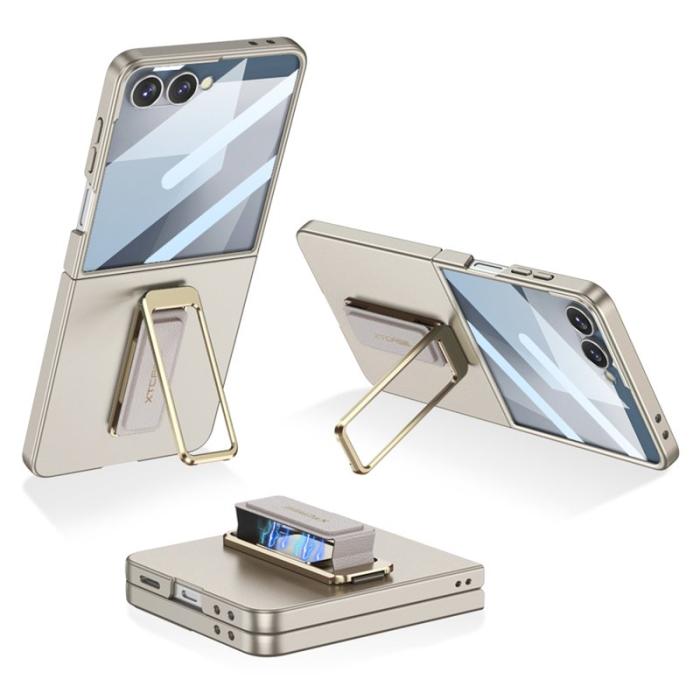 GKK - GKK Samsung Galaxy Z Flip7 Fodral - PC Tempered Glass - Grå