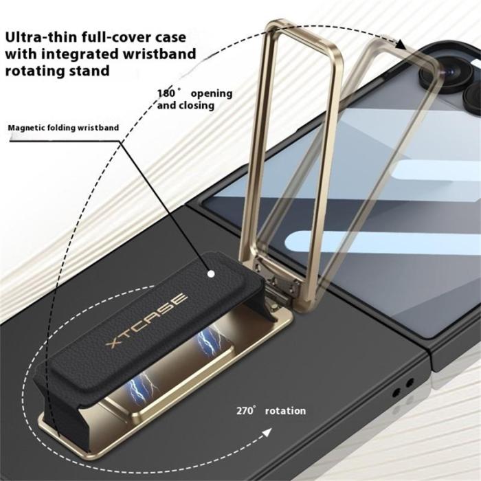 GKK - GKK Samsung Galaxy Z Flip7 Fodral - PC Tempered Glass - Grå