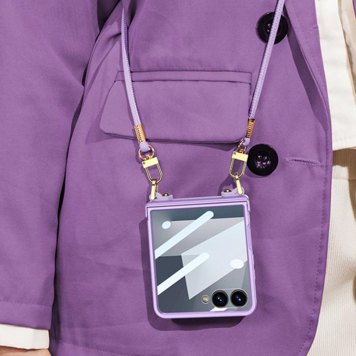 GKK - GKK Samsung Galaxy Z Flip7 Fodral - PC Tempered Glass - Rosa