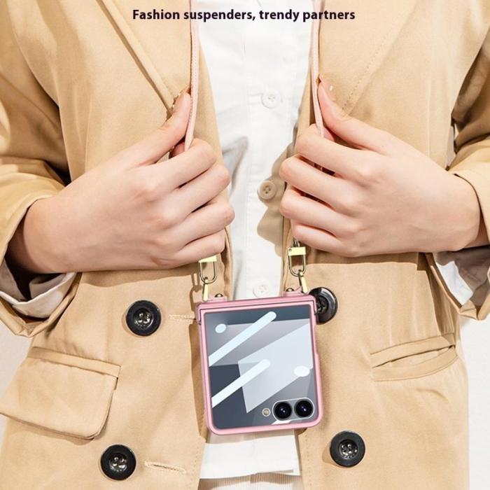 GKK - GKK Samsung Galaxy Z Flip7 Fodral - PC Tempered Glass - Silver