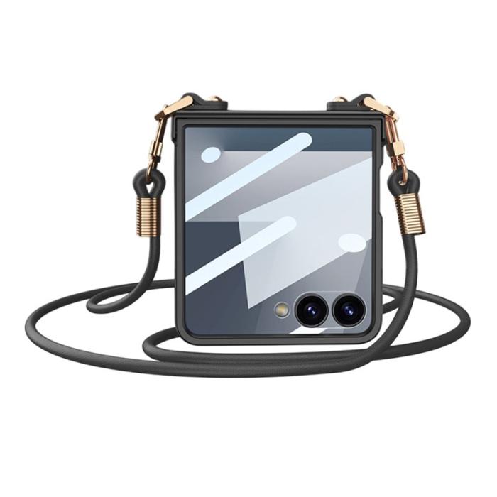 GKK - GKK Samsung Galaxy Z Flip7 Fodral - PC + Tempered Glass - Svart