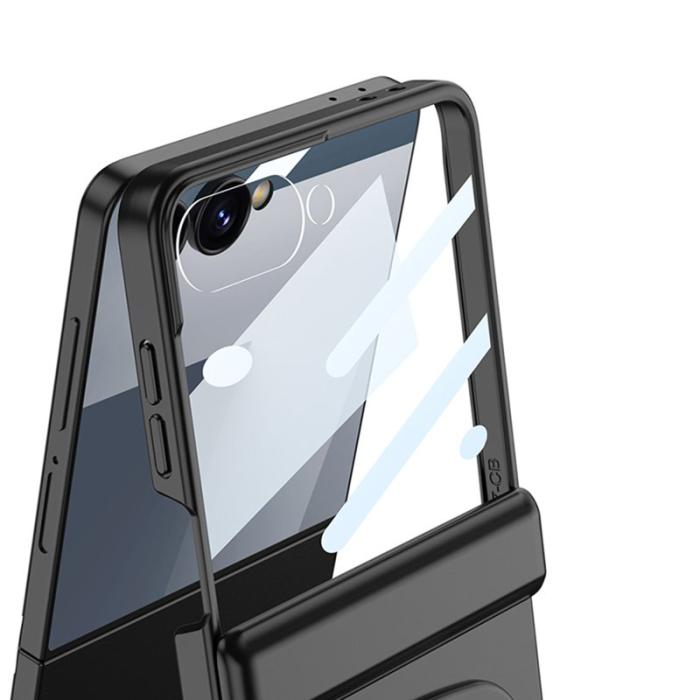 GKK - GKK Samsung Galaxy Z Flip7 Fodral - PC Tempered Glass - Titanium Grey