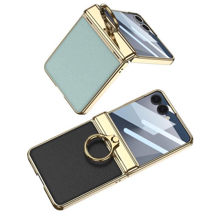 GKK - GKK Samsung Galaxy Z Flip7 Fodral PU PC - Grön