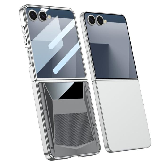 GKK - GKK Samsung Galaxy Z Flip7 Fodral Sportbil Stil Transparent PC - Silver