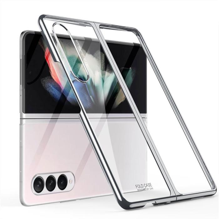 GKK - GKK Samsung Galaxy Z Fold3 5G Fodral i Electroplaterad PC - Silver