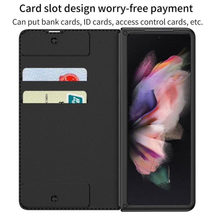 GKK - GKK Samsung Galaxy Z Fold3 5G Fodral PU Läder - Grön