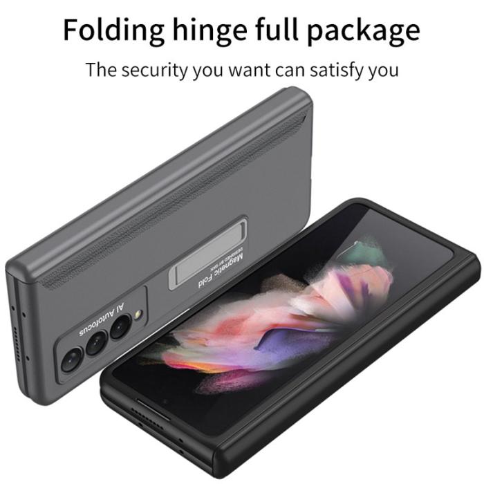 GKK - GKK Samsung Galaxy Z Fold3 Fodral Äkta läder - Grön