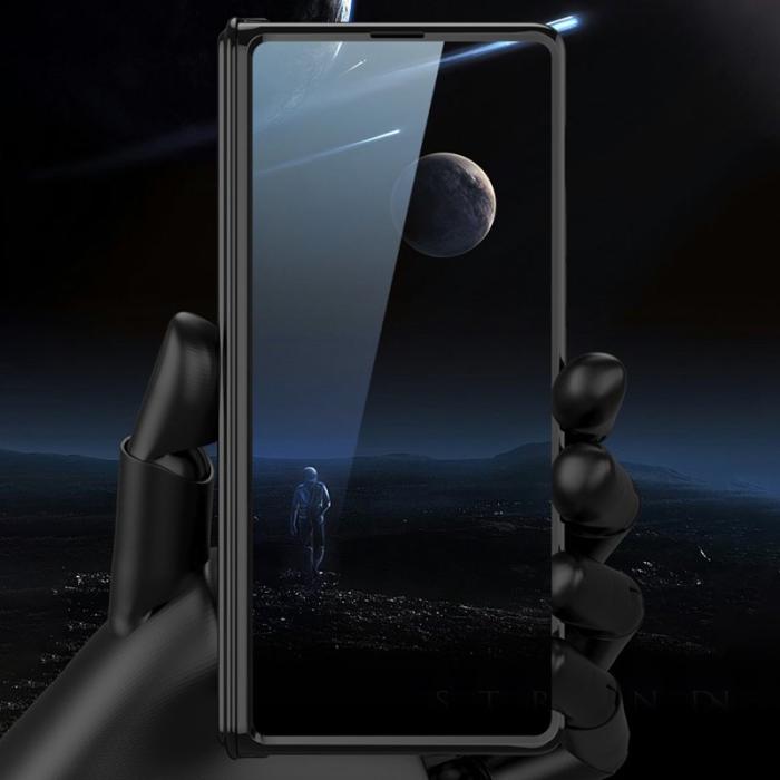 GKK - GKK Samsung Galaxy Z Fold4 Fodral i PC med Tempererat Glas - Grön