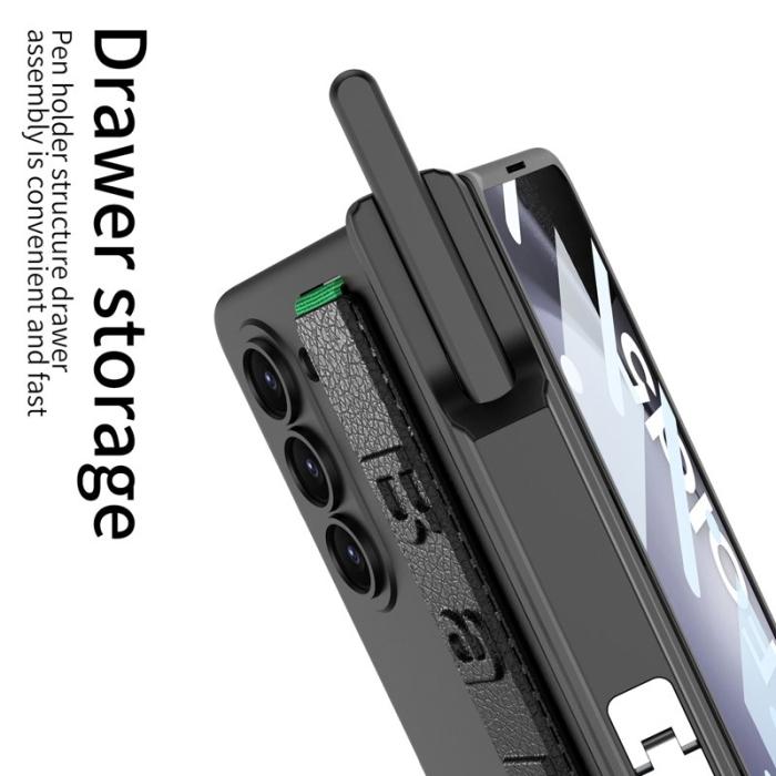 GKK - GKK Samsung Galaxy Z Fold5 Fodral Äkta läder - Carbon Fiber