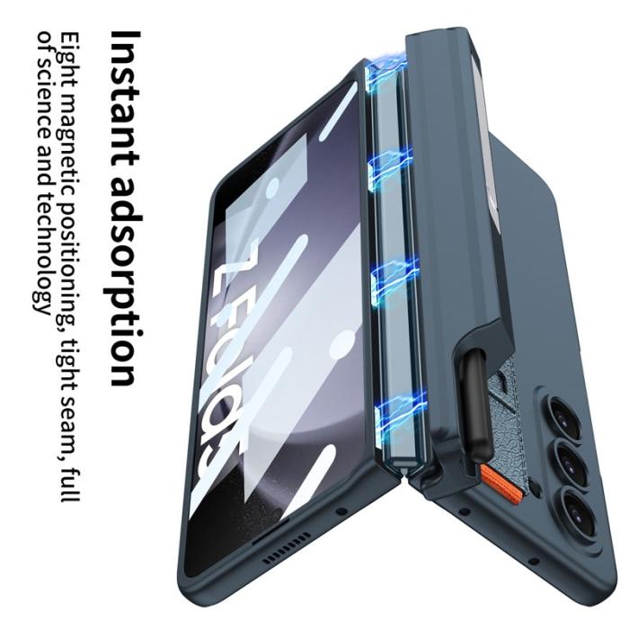 GKK - GKK Samsung Galaxy Z Fold5 Fodral Äkta läder - Carbon Fiber