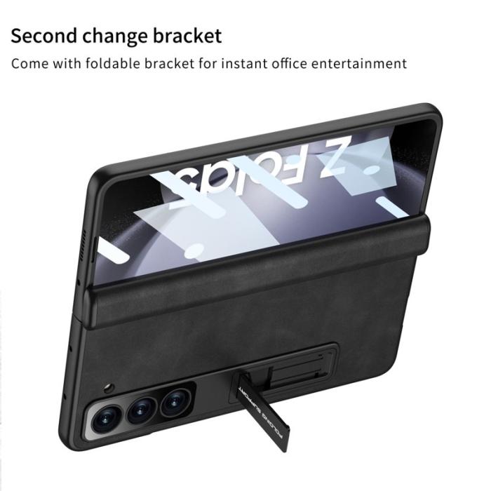 GKK - GKK Samsung Galaxy Z Fold5 Fodral - Äkta läder - Kolfiber