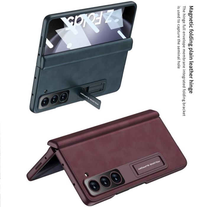 GKK - GKK Samsung Galaxy Z Fold5 Fodral - Äkta läder - Kolfiber