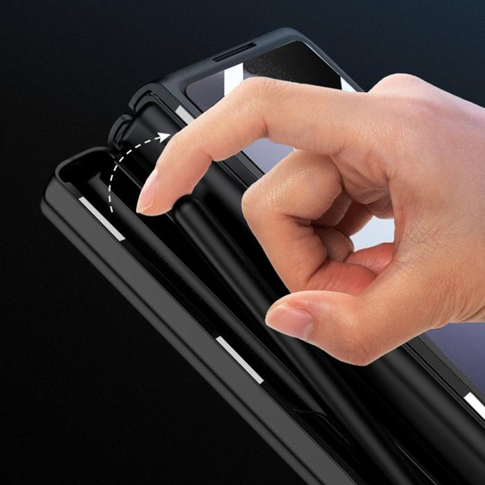 GKK - GKK Samsung Galaxy Z Fold5 Fodral Äkta läder - Mörkgrön