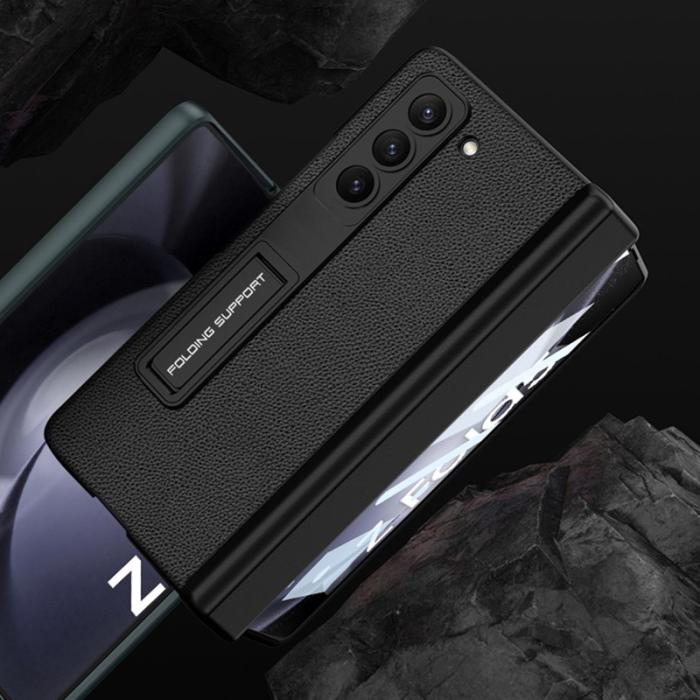 GKK - GKK Samsung Galaxy Z Fold5 Fodral Äkta läder - Mörkgrön
