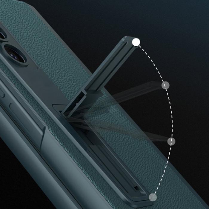 GKK - GKK Samsung Galaxy Z Fold5 Fodral Äkta läder - Mörkgrön
