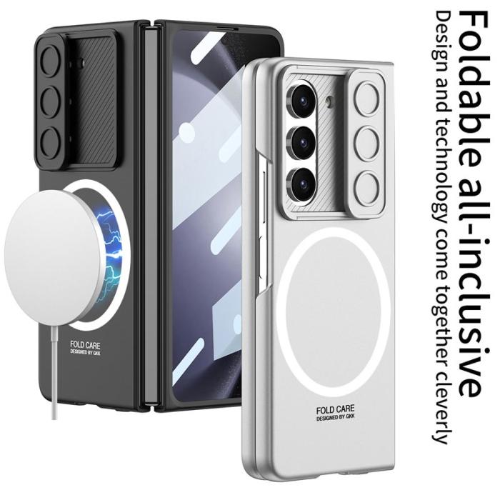 GKK - GKK Samsung Galaxy Z Fold5 Fodral Äkta läder - Roséguld