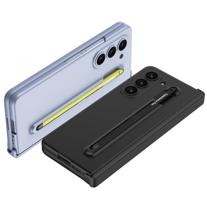 GKK - GKK Samsung Galaxy Z Fold5 Fodral Äkta läder - Silver / Pink