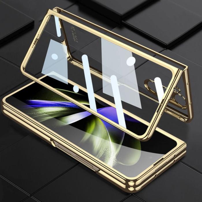 GKK - GKK Samsung Galaxy Z Fold5 Fodral i Electroplaterad PC - Svart