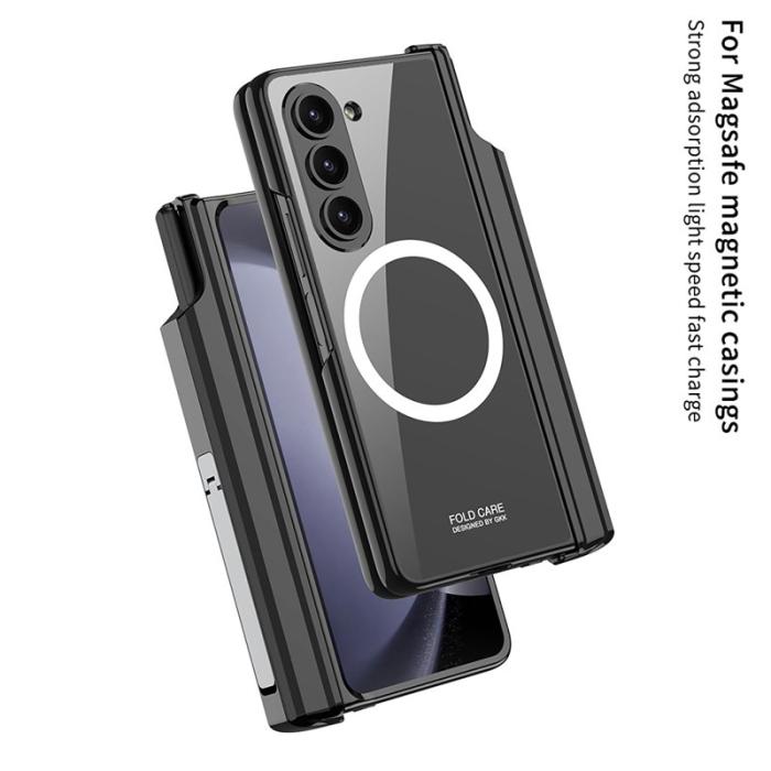 GKK - GKK Samsung Galaxy Z Fold5 Fodral Kickstand Magnetisk PC - Svart