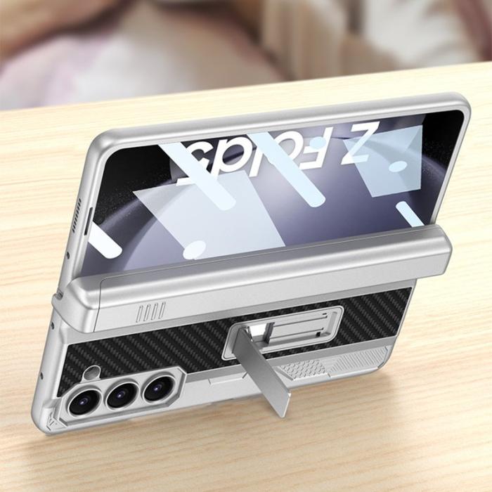 GKK - GKK Samsung Galaxy Z Fold5 Fodral Kickstand PC - Vinröd