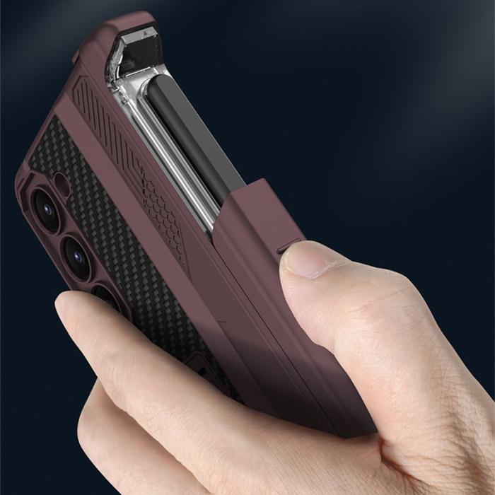 GKK - GKK Samsung Galaxy Z Fold5 Fodral Kickstand PC - Vinröd