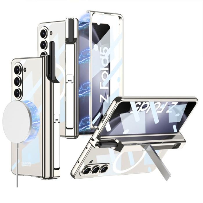 GKK - GKK Samsung Galaxy Z Fold5 Fodral Kickstand PC - Vit