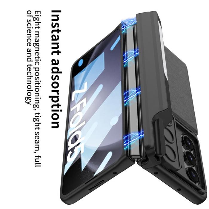 GKK - GKK Samsung Galaxy Z Fold5 Fodral PC - Äkta läder - Svart